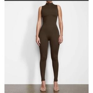 SKIMS All-in-One Mock Neck Sleeveless Unitard - Cocoa Bodysuit  Size 3X